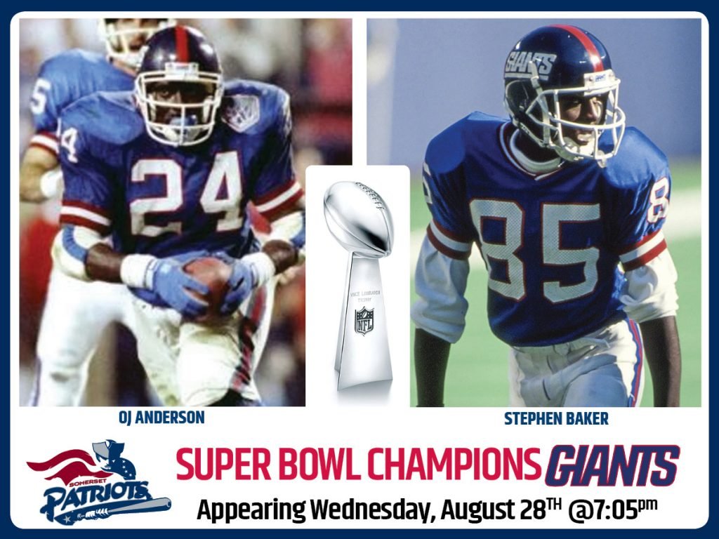 Somerset Patriots To Welcome Super Bowl XXV Champion NY Giants – The  Franklin Reporter & Advocate